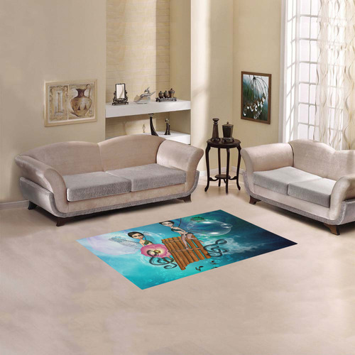 Pan flute with fairys and bubbles