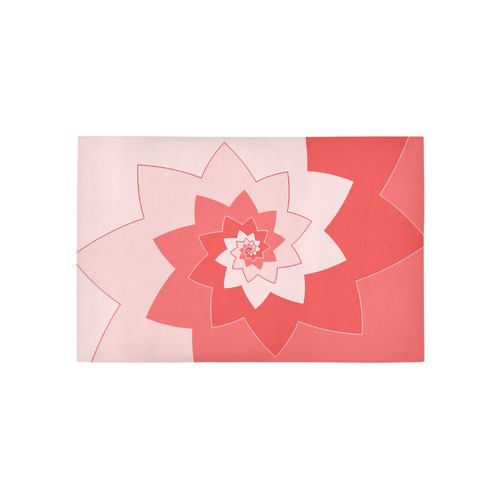 Flower Blossom Spiral Design  Rose Pink Area Rug 5'x3'3''