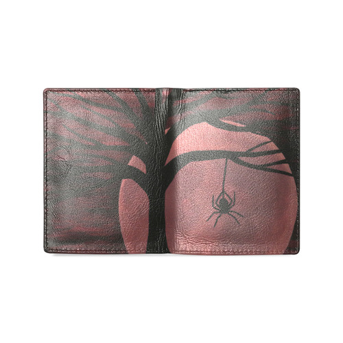 Spooky Spider Tree Men's Leather Wallet (Model 1612)