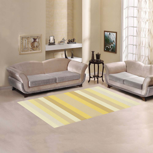 Vertical Yellow Shades Gradient Stripes Area Rug 5'x3'3''