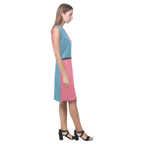 Hippie Blue and Bubblegum Eos Women's Sleeveless Dress (Model D01)