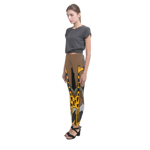 Cool Artsy Giraffe Abstract Art Cassandra Women's Leggings (Model L01)