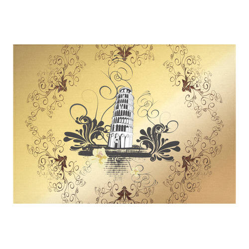 The leaning tower of Pisa Cotton Linen Tablecloth 60"x 84"