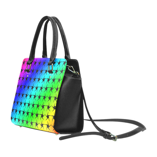 Colorful Black Star Classic Shoulder Handbag (Model 1653)