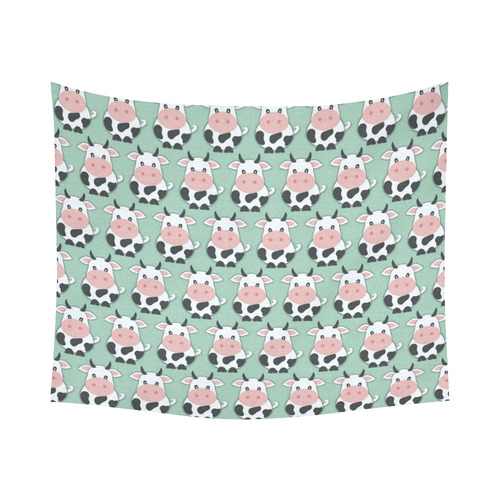 Cute Cow Pattern Cotton Linen Wall Tapestry 60"x 51"