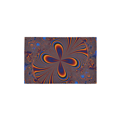 Bright Orange And Blue Fractal Butterfly Area Rug 2'7"x 1'8‘’