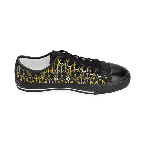 Beautiful BlackAnd Gold Art Deco Pattern Women's Classic Canvas Shoes (Model 018)