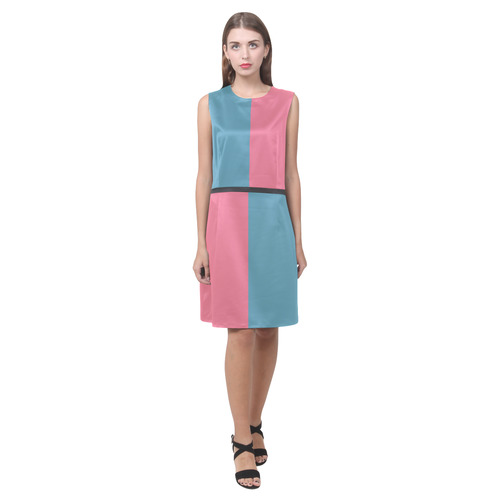 Hippie Blue and Bubblegum Eos Women's Sleeveless Dress (Model D01)