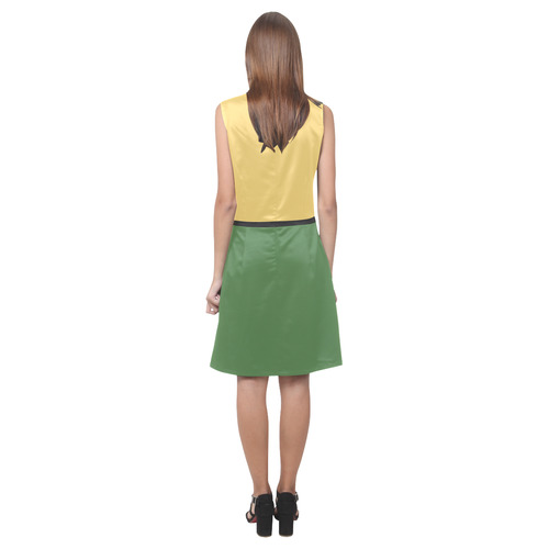 Lemon Drop and Hippie Green Eos Women's Sleeveless Dress (Model D01)