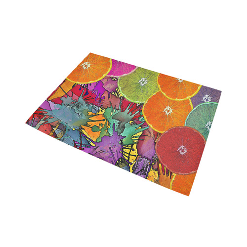 Pop Art Pattern Mix ORANGES & SPLASHES multicolored Area Rug7'x5'