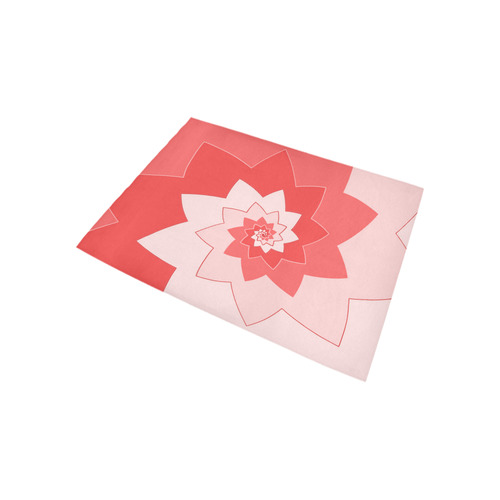 Flower Blossom Spiral Design  Rose Pink Area Rug 5'3''x4'
