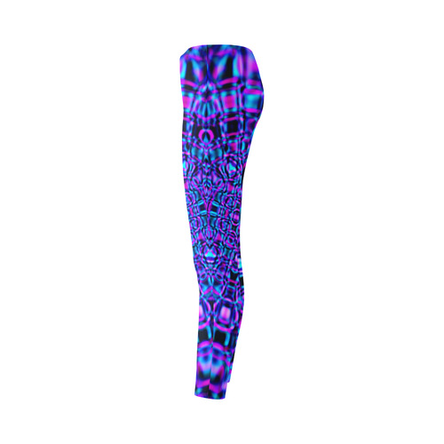 Fractal Gems Sapphire Blue Cassandra Women's Leggings (Model L01)