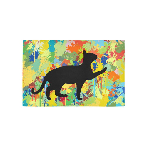 Lovely Cat Colorful Splash Complet Area Rug 5'x3'3''