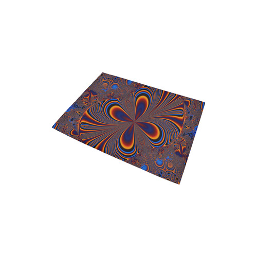 Bright Orange And Blue Fractal Butterfly Area Rug 2'7"x 1'8‘’