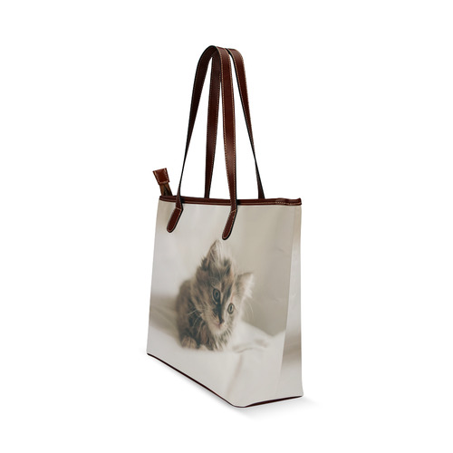 Lovely Sweet Little Cat Kitten Kitty Pet Shoulder Tote Bag (Model 1646)