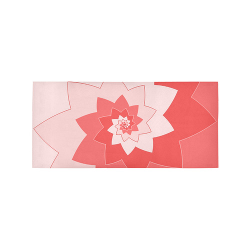 Flower Blossom Spiral Design  Rose Pink Area Rug 7'x3'3''