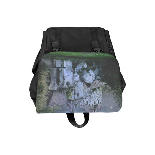 Creepy gothic halloween haunted castle in night Casual Shoulders Backpack (Model 1623)