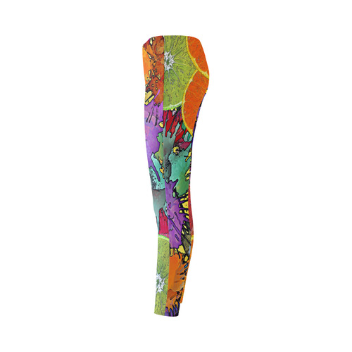 Pop Art Pattern Mix ORANGES SPLASHES multicolored Cassandra Women's Leggings (Model L01)