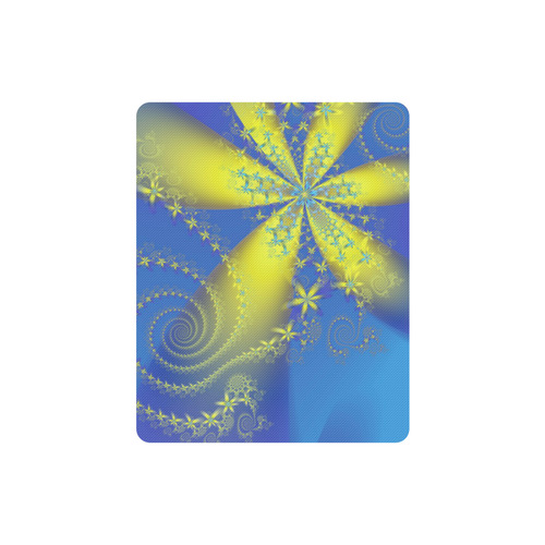 Flower Galaxies Blue Yellow Fractal Art Rectangle Mousepad