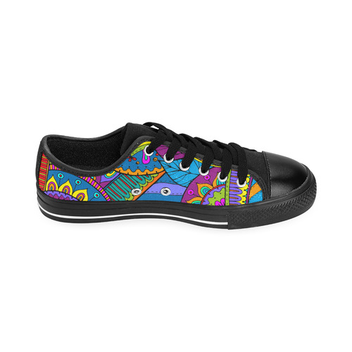 Pop Art PAISLEY Ornaments Pattern multicolored Men's Classic Canvas Shoes/Large Size (Model 018)