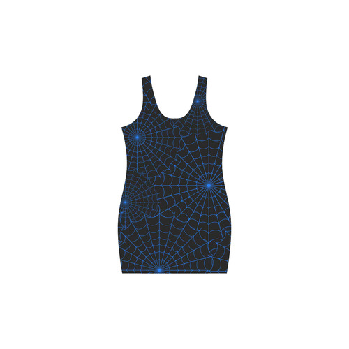 Halloween Spiderwebs - Blue Medea Vest Dress (Model D06)