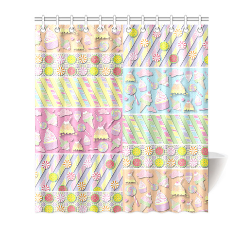 Candy, Cupcakes and Ice Cream Shower Curtain 66"x72"