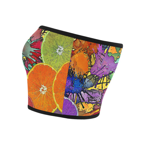 Pop Art Pattern Mix ORANGES SPLASHES multicolored Bandeau Top