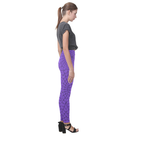 Halloween Spiderwebs - Black and Purple Cassandra Women's Leggings (Model L01)