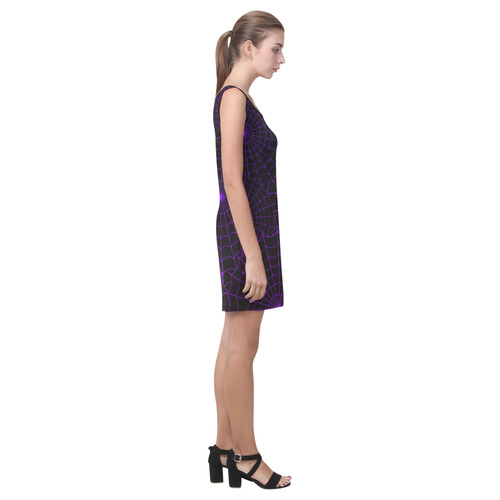 Halloween Spiderwebs - Purple Medea Vest Dress (Model D06)