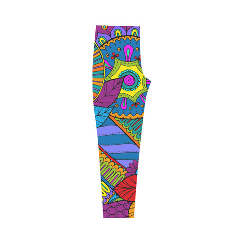 Pop Art PAISLEY Ornaments Pattern multicolored Capri Legging (Model L02)