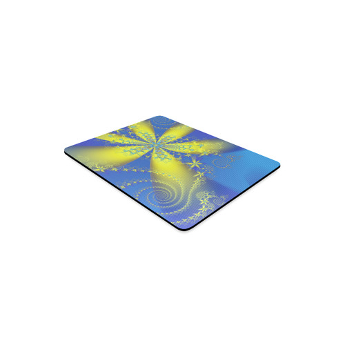 Flower Galaxies Blue Yellow Fractal Art Rectangle Mousepad