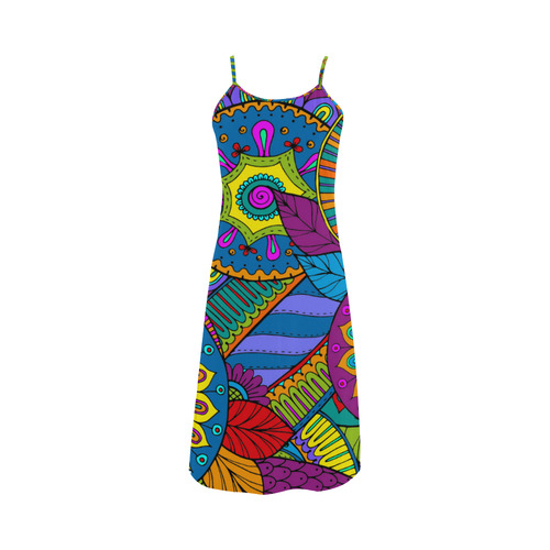 Pop Art PAISLEY Ornaments Pattern multicolored Alcestis Slip Dress (Model D05)