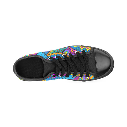 Pop Art PAISLEY Ornaments Pattern multicolored Men's Classic Canvas Shoes/Large Size (Model 018)