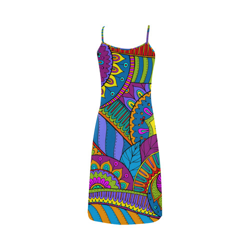 Pop Art PAISLEY Ornaments Pattern multicolored Alcestis Slip Dress (Model D05)