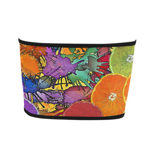 Pop Art Pattern Mix ORANGES SPLASHES multicolored Bandeau Top