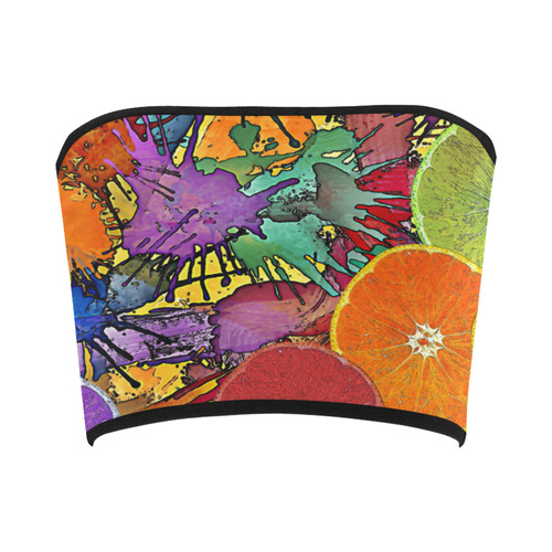 Pop Art Pattern Mix ORANGES SPLASHES multicolored Bandeau Top