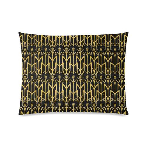 Beautiful BlackAnd Gold Art Deco Pattern Custom Picture Pillow Case 20"x26" (one side)