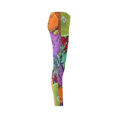 Pop Art Pattern Mix ORANGES SPLASHES multicolored Cassandra Women's Leggings (Model L01)