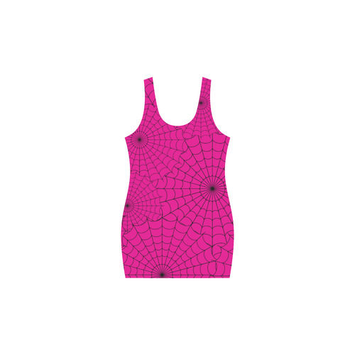 Halloween Spiderwebs - Black and Pink Medea Vest Dress (Model D06)