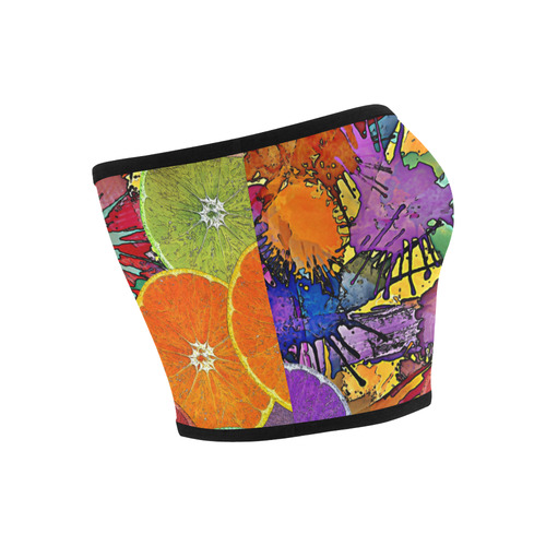 Pop Art Pattern Mix ORANGES SPLASHES multicolored Bandeau Top