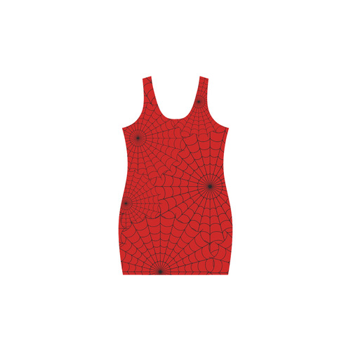Halloween Spiderwebs - Black and Red Medea Vest Dress (Model D06)