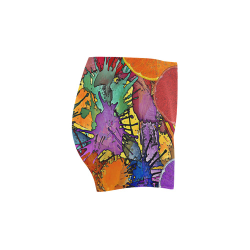 Pop Art Pattern Mix ORANGES SPLASHES multicolored Briseis Skinny Shorts (Model L04)