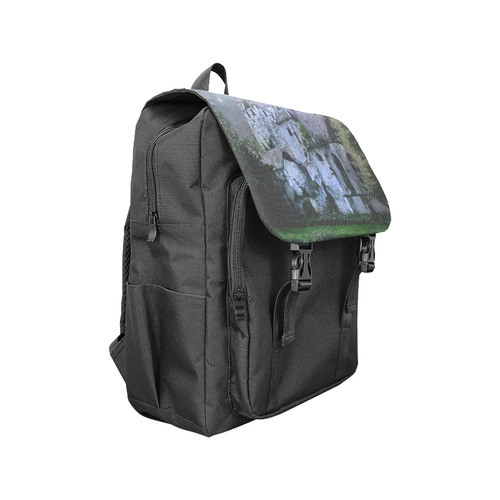 Creepy gothic halloween haunted castle in night Casual Shoulders Backpack (Model 1623)