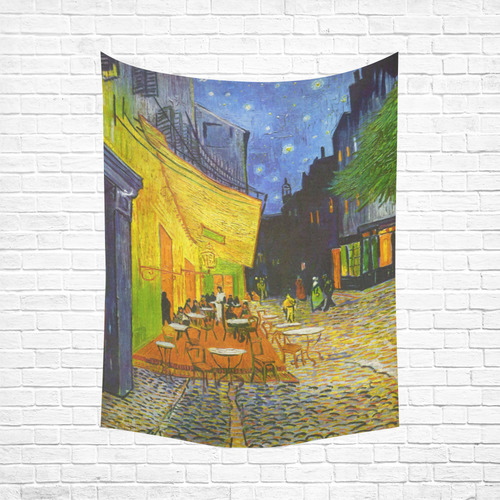 Van Gogh Cafe Terrace At Night Cotton Linen Wall Tapestry 60"x 80"