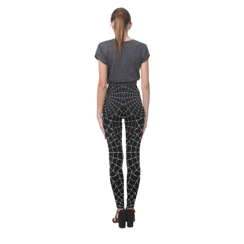 Halloween Spiderwebs - White and Black Cassandra Women's Leggings (Model L01)