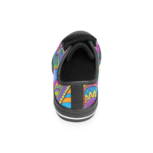 Pop Art PAISLEY Ornaments Pattern multicolored Men's Classic Canvas Shoes/Large Size (Model 018)