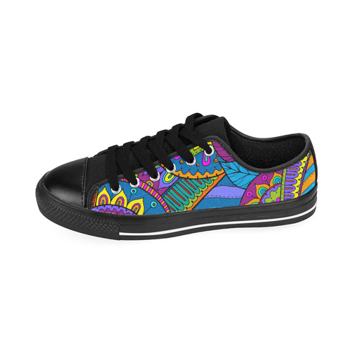 Pop Art PAISLEY Ornaments Pattern multicolored Men's Classic Canvas Shoes/Large Size (Model 018)