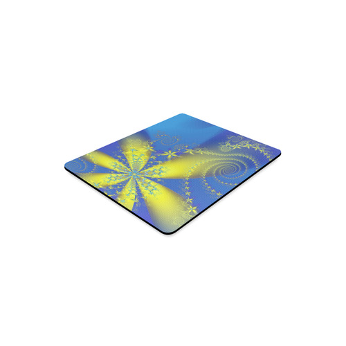 Flower Galaxies Blue Yellow Fractal Art Rectangle Mousepad