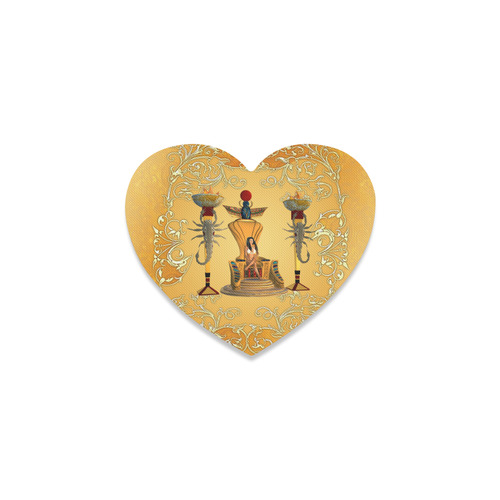 Beautidul egyptian women on a throne Heart Coaster