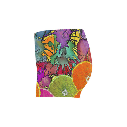 Pop Art Pattern Mix ORANGES SPLASHES multicolored Briseis Skinny Shorts (Model L04)